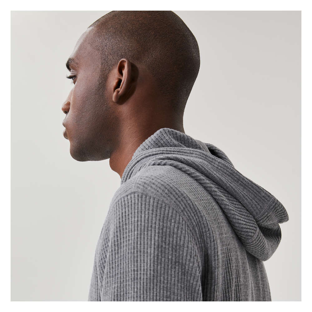 Gray hoodie with white strings on sale